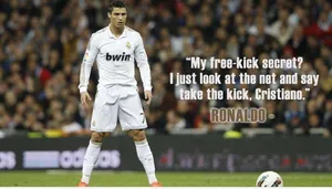 Cristiano Ronaldo Of Real Madrid Football Quotes Wallpaper