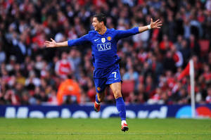 Cristiano Ronaldo Portugal Blue Manchester United Wallpaper