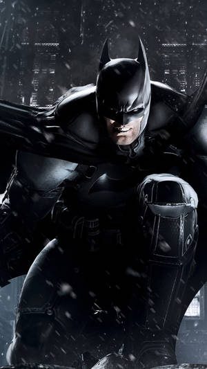 Crouching Batman Arkham Iphone Wallpaper