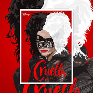 Cruella Vector Portrait Wallpaper