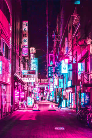 Cruise Through The Dazzling Neon Cityscape. Wallpaper