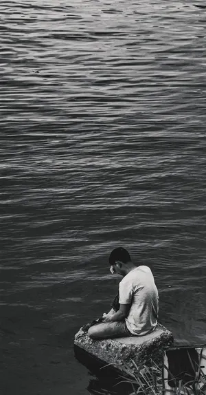 Crying Alone In Sadness Wallpaper