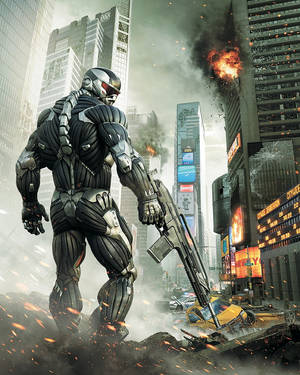 Crysis Remastered Burning City Rubble Wallpaper