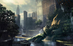 Crysis Warhead Fallen Statue Wallpaper