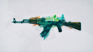 Cs Go Ak-47 In Fire Serpent Skin Wallpaper