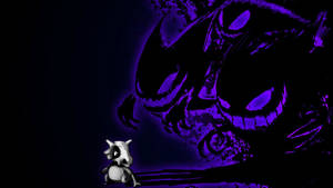 Cubone And Gengar's Spooky Shadow Wallpaper