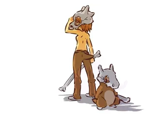 Cubone With Female Friend Wallpaper