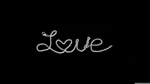 Cursive Black Love Wallpaper
