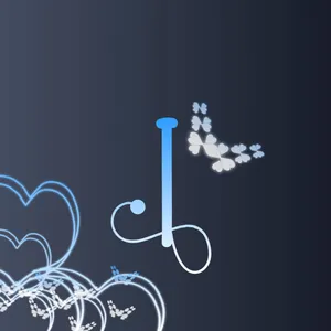 Cursive Blue Letter I Name Wallpaper