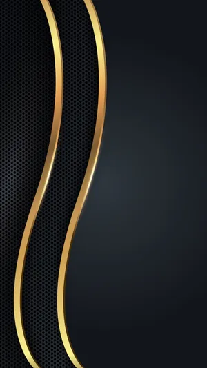 Curvy Lines Black And Gold Iphone Wallpaper