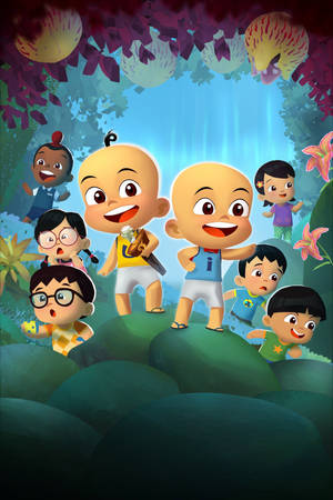 Cute 2d Drawing Of Upin Ipin Wallpaper