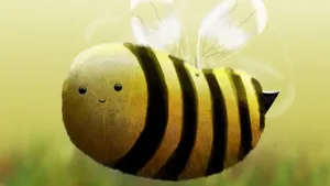 Cute 3d Cartoon Bee Wallpaper