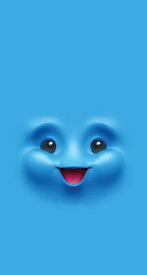 Cute 3d Phone Blue Face Wallpaper