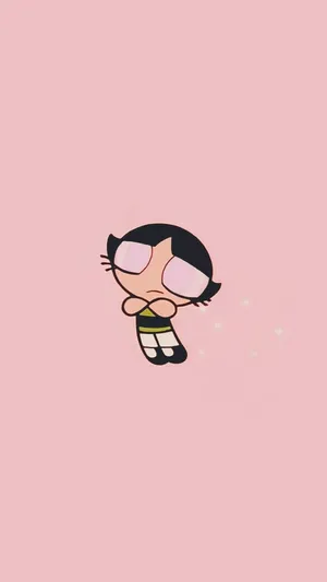Cute Aesthetic Cartoon Powerpuff Girl Buttercup Wallpaper
