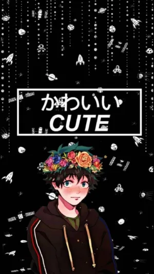 Cute Aesthetic Deku Flower Crown Wallpaper