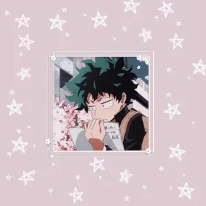 Cute Aesthetic Deku Pink Aesthetic Stars Wallpaper