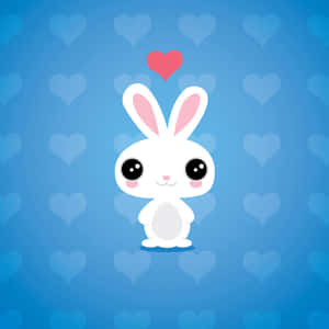 Cute Animals Cartoon Standing Bunny Wallpaper