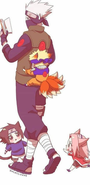 Cute Animals Team 7 Naruto Iphone Wallpaper