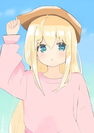 Cute Anime Girl With Beret Wallpaper