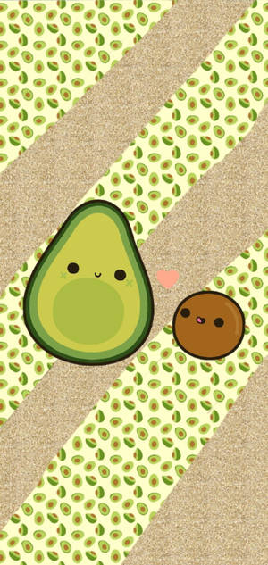 Cute Avocado Brown Seed Wallpaper