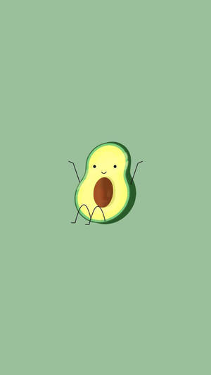 Cute Avocado Sitting Down Wallpaper