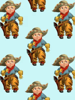 Cute Baby Cowboy Art Wallpaper