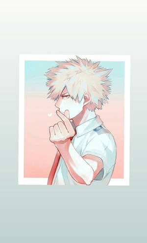 Cute Bakugo Heart Gesture Wallpaper