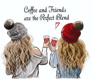 Cute Best Friend Coffee Wallpaper