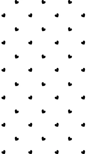 Cute Black And White Heart Pattern Wallpaper