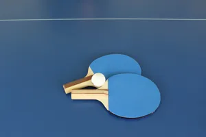 Cute Blue Aesthetic Table Tennis Equipment Wallpaper