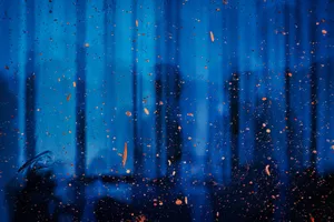 Cute Blue Aesthetic Window Shadow Wallpaper