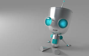 Cute Blue Robot Wallpaper