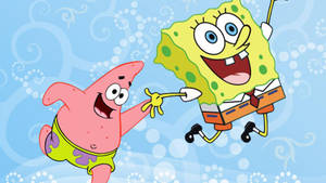 Cute Blue Spongebob And Patrick Desktop Wallpaper