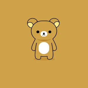 Cute Brown Korean Bear Illustration Wallpaper