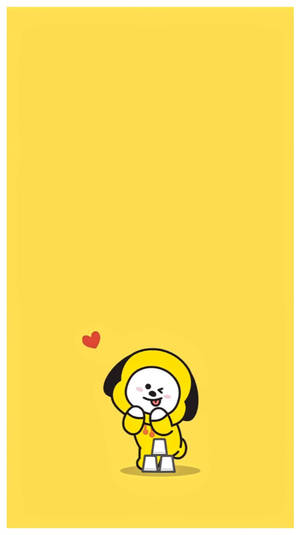 Cute Bt21 Chim Chim Yellow Wallpaper