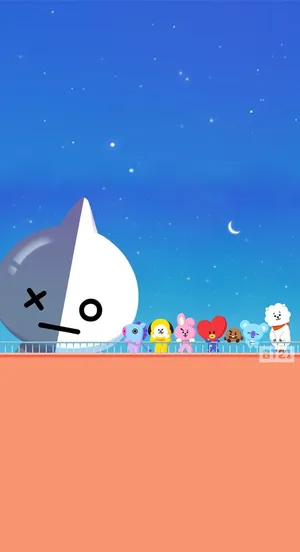 Cute Bt21 Giant Van Wallpaper