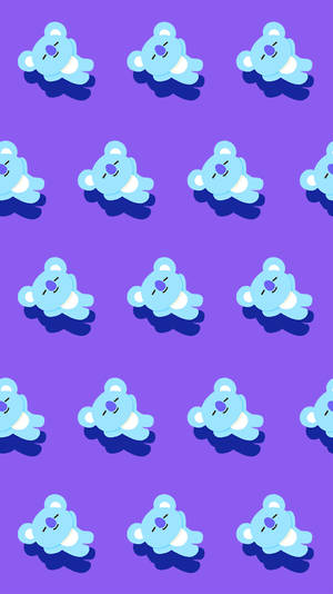 Cute Bt21 Koala Seamless Pattern Wallpaper