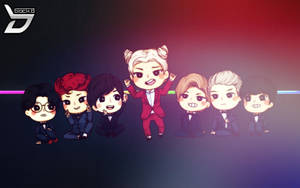 Cute Bts Drawing Chibi Black Wallpaper