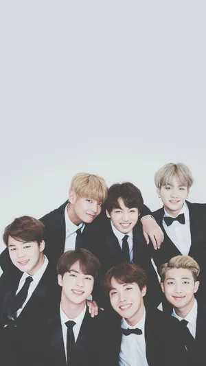 Cute Bts In Tuxedos Wallpaper