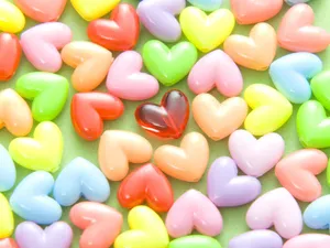 Cute Candy Heart Shapes Wallpaper