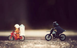 Cute Chasing Star Wars Lego Wallpaper