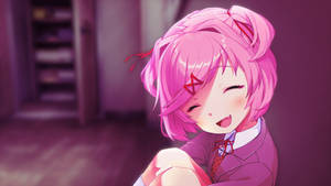 Cute Cheery Natsuki Doki Doki Literature Club Wallpaper