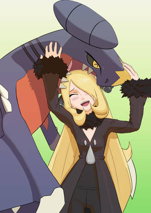 Cute Cynthia And Garchomp Wallpaper