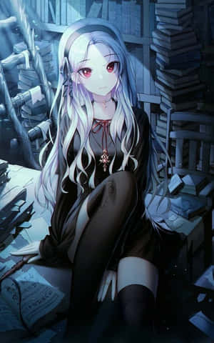 Cute Dark Anime Girl Gothic Dress Wallpaper