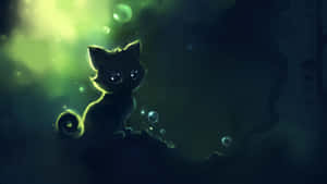 Cute Dark Cat Wallpaper