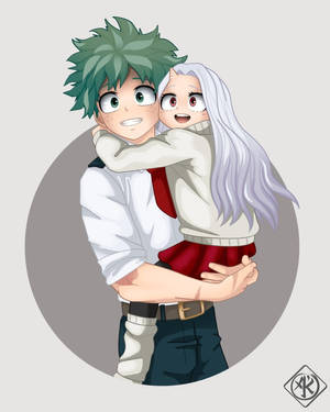 Cute Deku Carrying Eri Wallpaper
