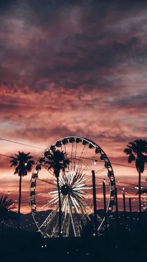 Cute Ferris Wheel Aesthetic Phone Wallpaper