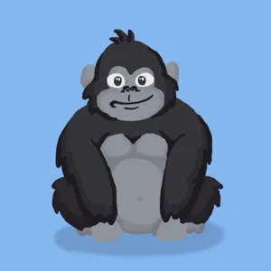 Cute Gorilla On Blue Wallpaper