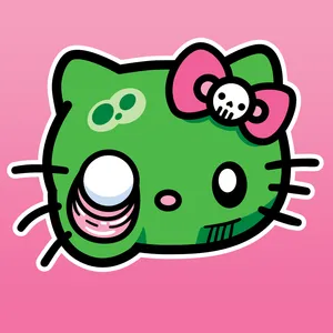Cute Green Hello Kitty Halloween Wallpaper