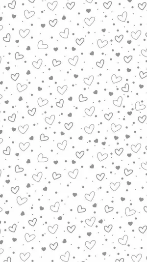 Cute Grey Seamless Hearts Wallpaper